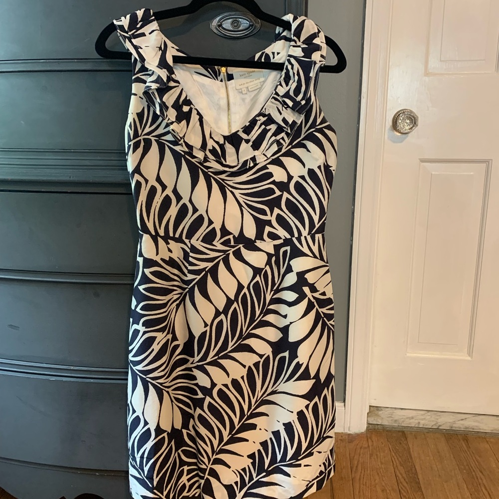 Kate Spade sleeveless navy and white dress.  Size 2.